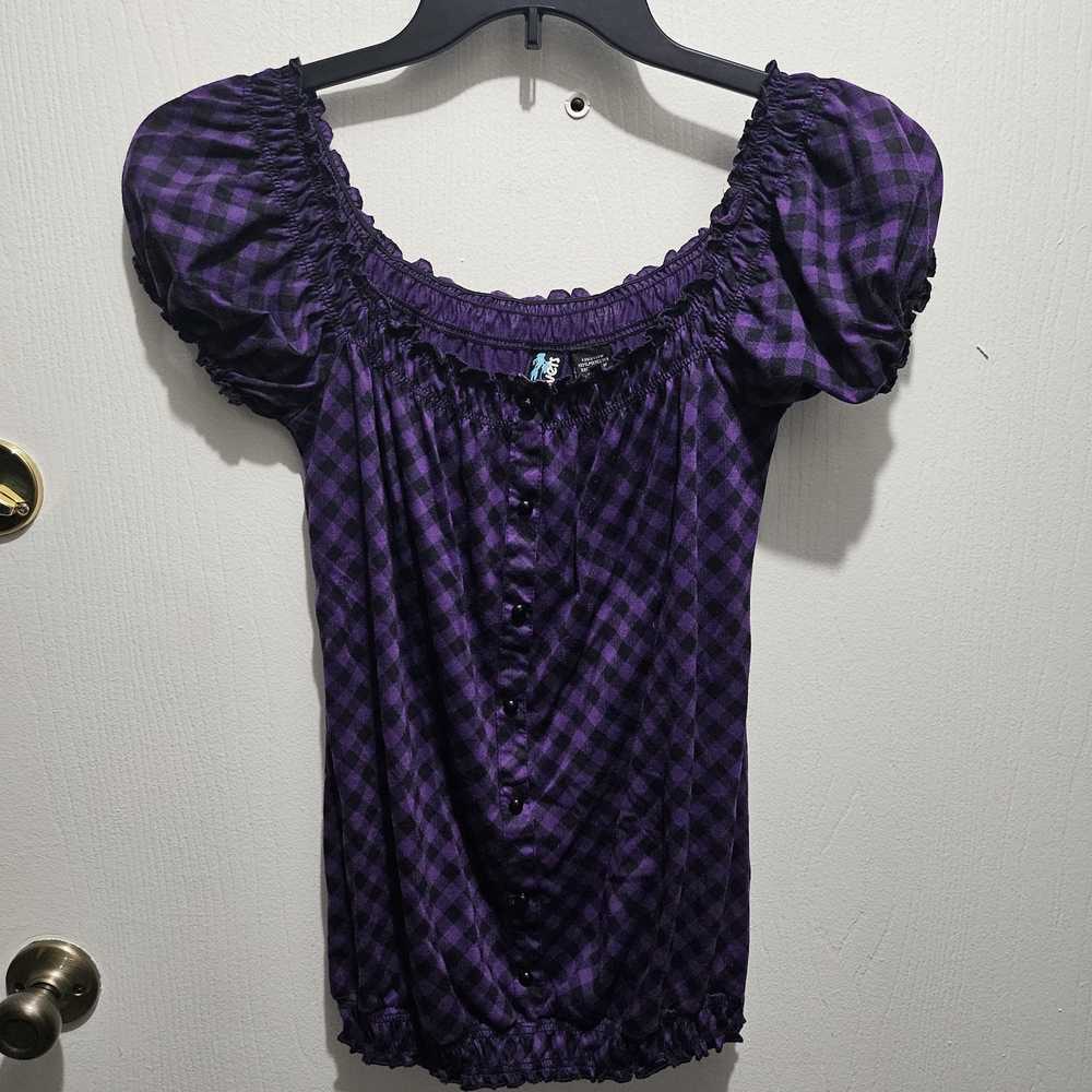 Purple Checkered Top